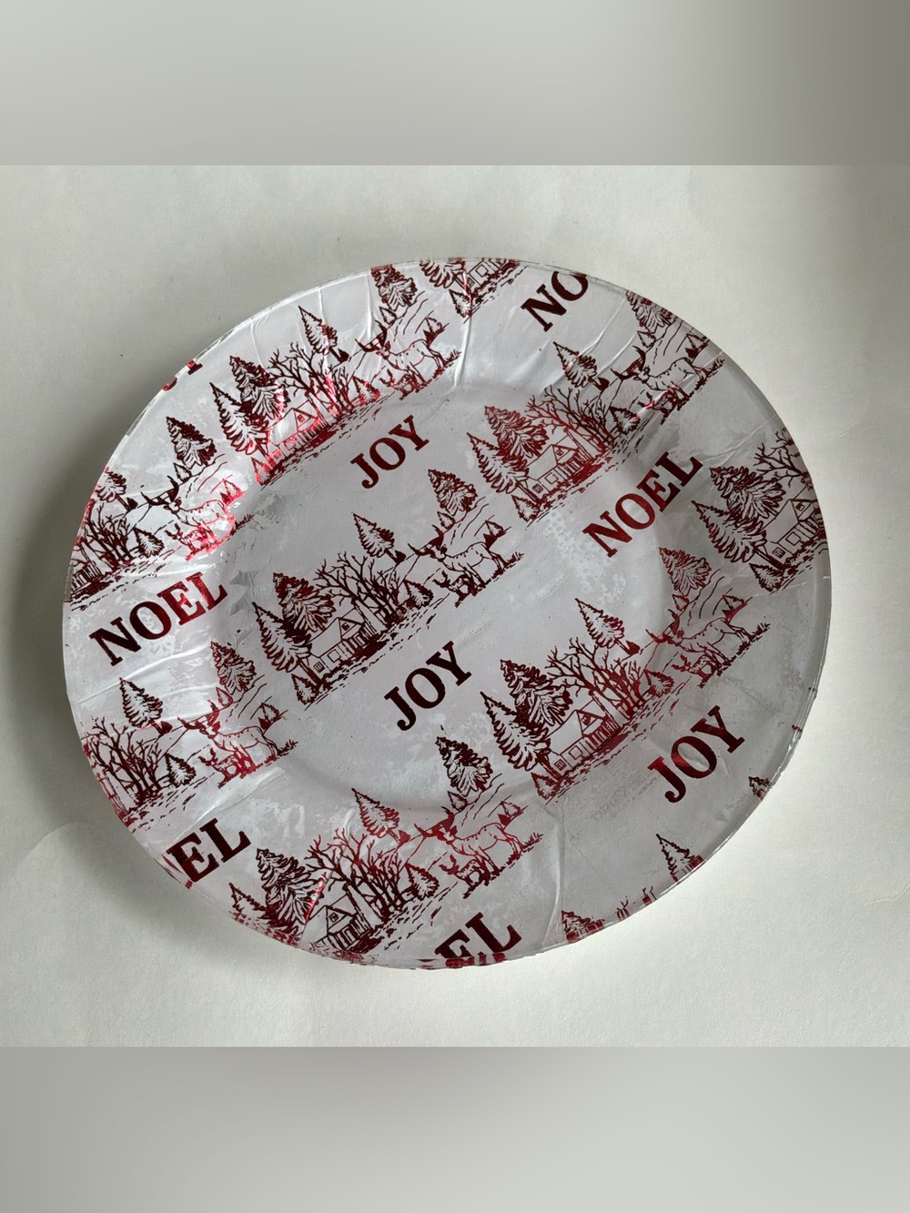Hand Crafted Red and White Festive Serving Platter
